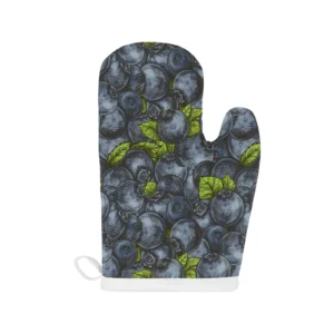Blueberry Pattern Heat Resistant Oven Mitts Pot Holders Set