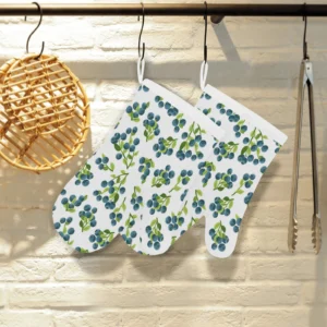 Blueberry White Background Heat Resistant Oven Mitts Pot Holders Set