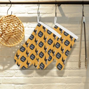 Boston Terrier Design Pattern Heat Resistant Oven Mitts Pot Holders Set