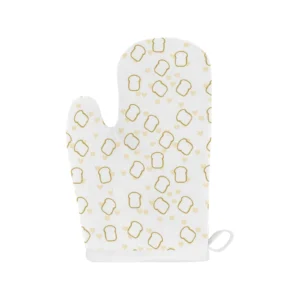 Bread Toast Pattern Print Design 01 Heat Resistant Oven Mitts Pot Holders Set