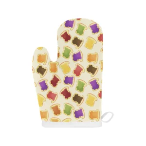 Bread Toast Pattern Print Design 02 Heat Resistant Oven Mitts Pot Holders Set