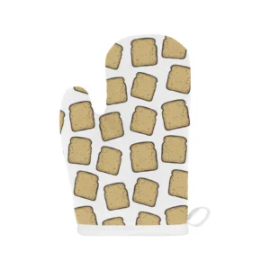 Bread Toast Pattern Print Design 03 Heat Resistant Oven Mitts Pot Holders Set