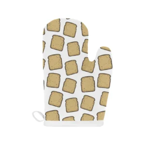 Bread Toast Pattern Print Design 03 Heat Resistant Oven Mitts Pot Holders Set