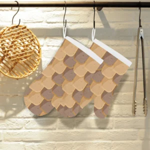 Bread Toast Pattern Print Design 04 Heat Resistant Oven Mitts Pot Holders Set