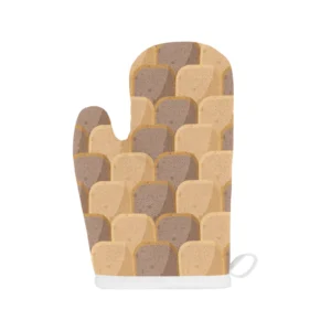 Bread Toast Pattern Print Design 04 Heat Resistant Oven Mitts Pot Holders Set