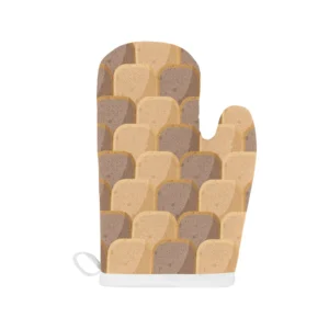 Bread Toast Pattern Print Design 04 Heat Resistant Oven Mitts Pot Holders Set