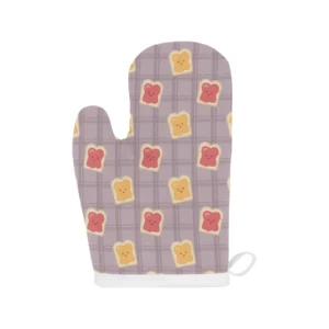 Bread Toast Pattern Print Design 05 Heat Resistant Oven Mitts Pot Holders Set