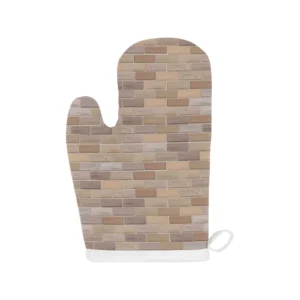 Brick Printed Pattern Print Design 01 Heat Resistant Oven Mitts Pot Holders Set