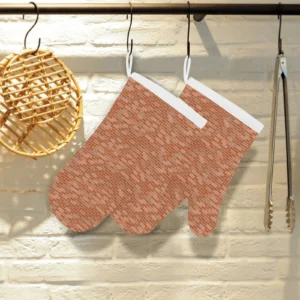 Brick Printed Pattern Print Design 02 Heat Resistant Oven Mitts Pot Holders Set