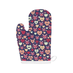 British Pattern Print Design 02 Heat Resistant Oven Mitts Pot Holders Set