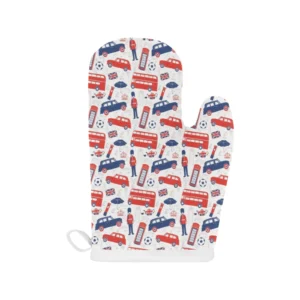 British Pattern Print Design 03 Heat Resistant Oven Mitts Pot Holders Set