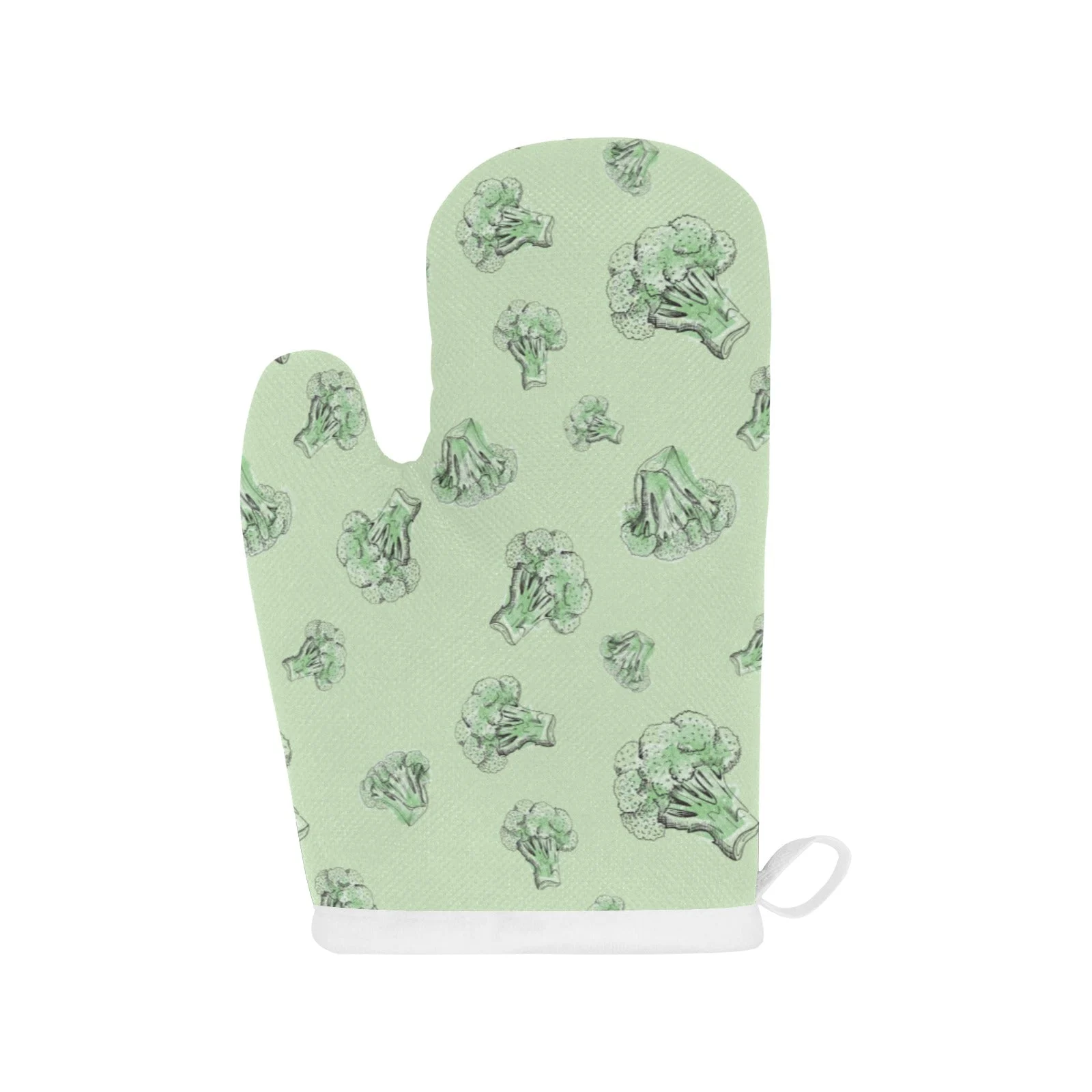 Broccoli Sketch Pattern Heat Resistant Oven Mitts Pot Holders Set Broccoli Sketch Pattern Heat Resistant Oven Mitts Pot Holders Set