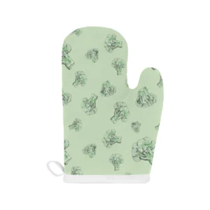 Broccoli Sketch Pattern Heat Resistant Oven Mitts Pot Holders Set