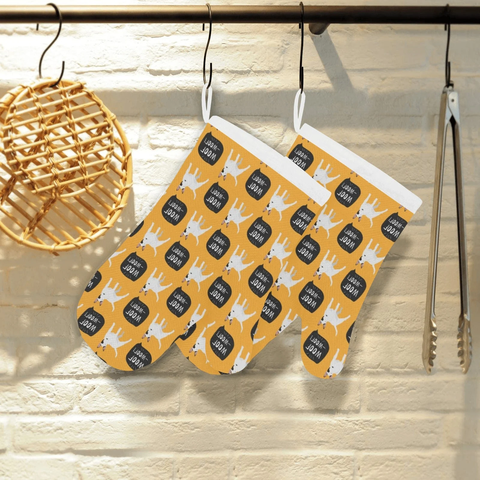 Bull Terrier Pattern Print Design 03 Heat Resistant Oven Mitts Pot Holders Set Bull Terrier Pattern Print Design 03 Heat Resistant Oven Mitts Pot Holders Set