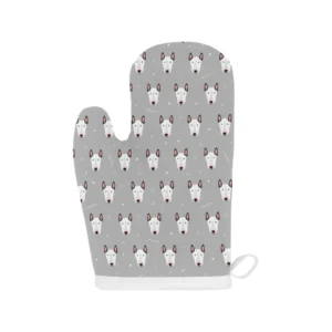 Bull Terrier Pattern Print Design 05 Heat Resistant Oven Mitts Pot Holders Set