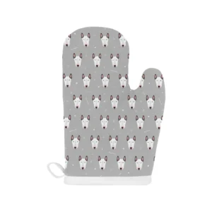 Bull Terrier Pattern Print Design 05 Heat Resistant Oven Mitts Pot Holders Set