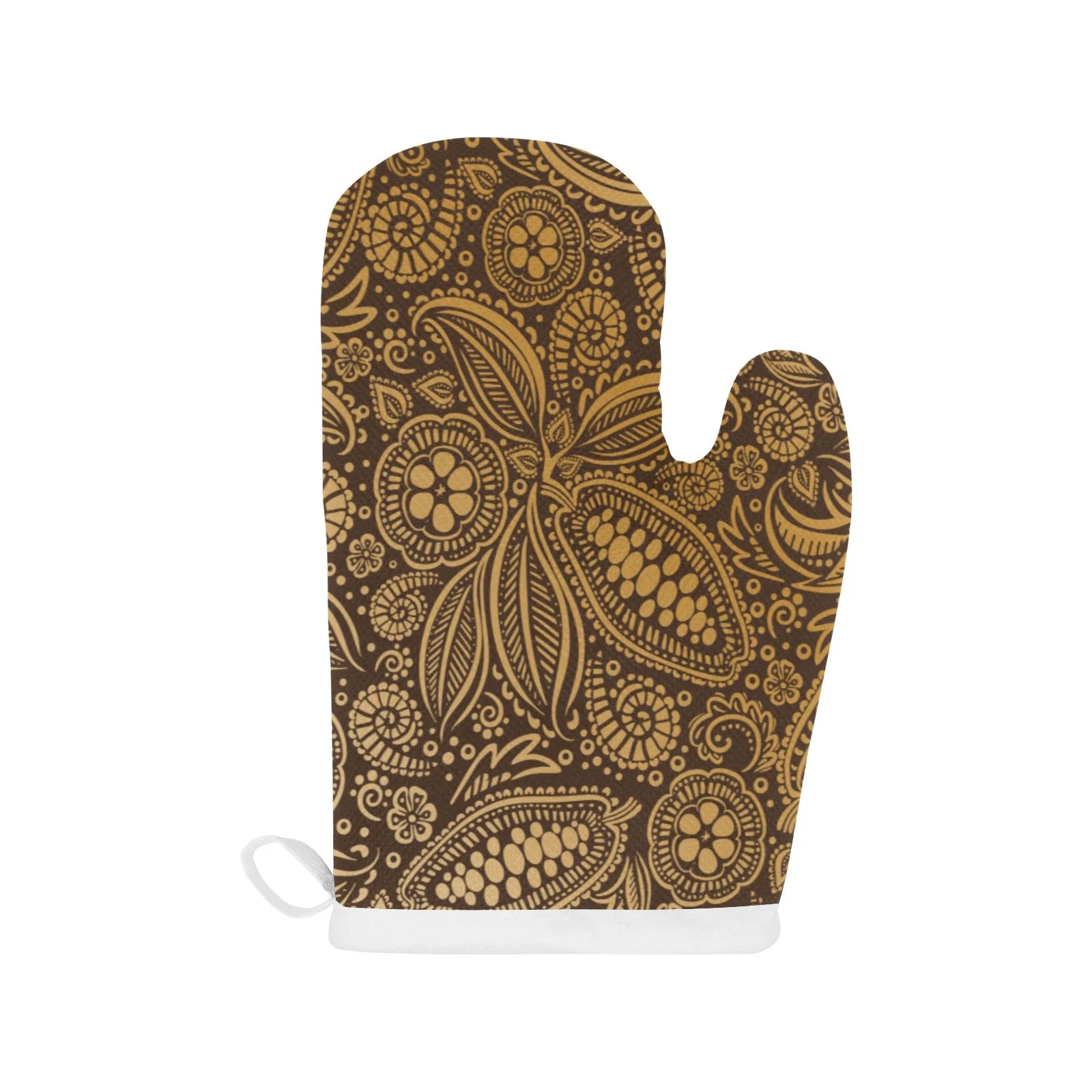Cacao Beans Tribal Polynesian Pattern Background Heat Resistant Oven Mitts Pot Holders Set Cacao Beans Tribal Polynesian Pattern Background Heat Resistant Oven Mitts Pot Holders Set