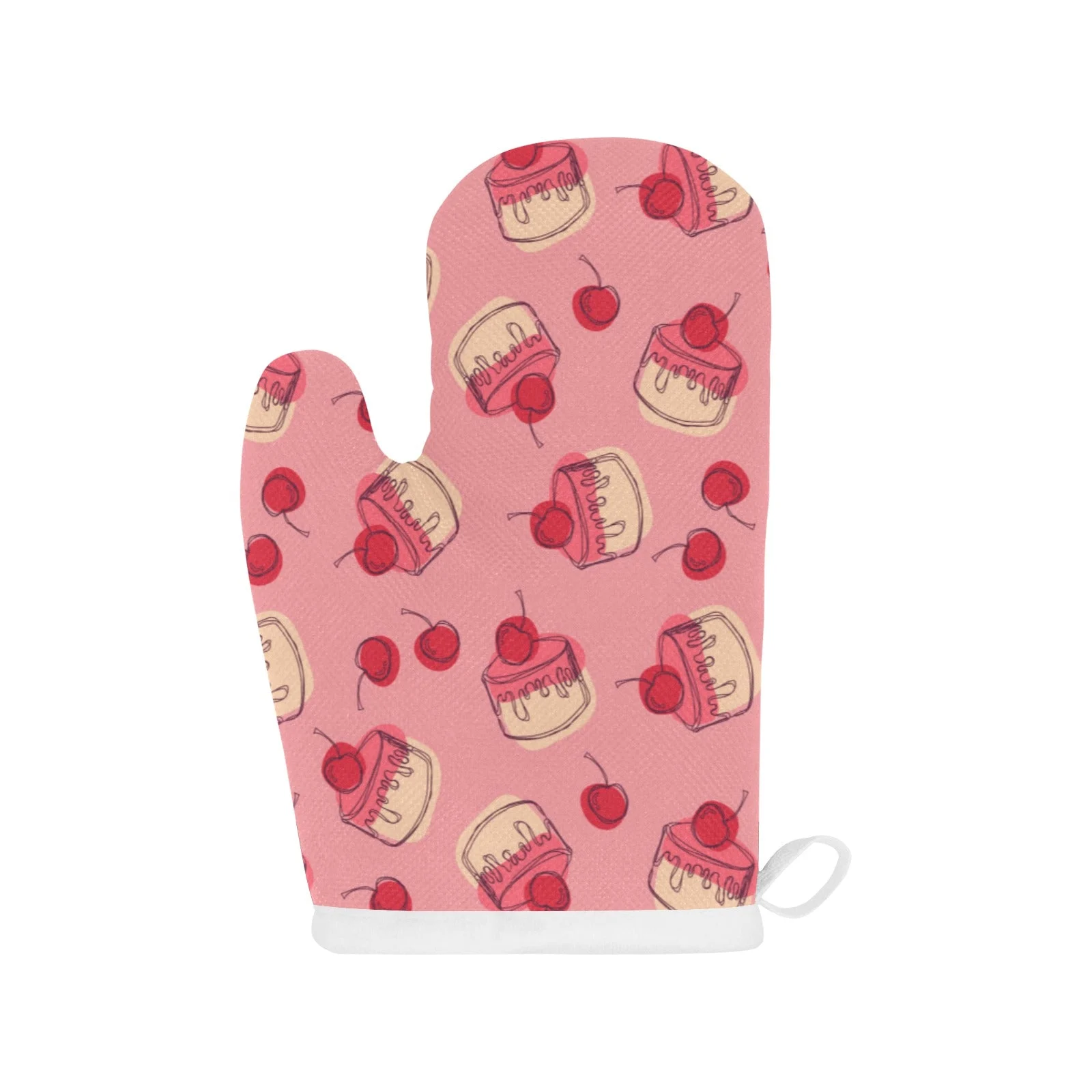 Cake Cherry Pattern Heat Resistant Oven Mitts Pot Holders Set Cake Cherry Pattern Heat Resistant Oven Mitts Pot Holders Set