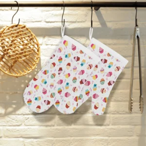 Cake Cupcake Design Pattern Heat Resistant Oven Mitts Pot Holders Set