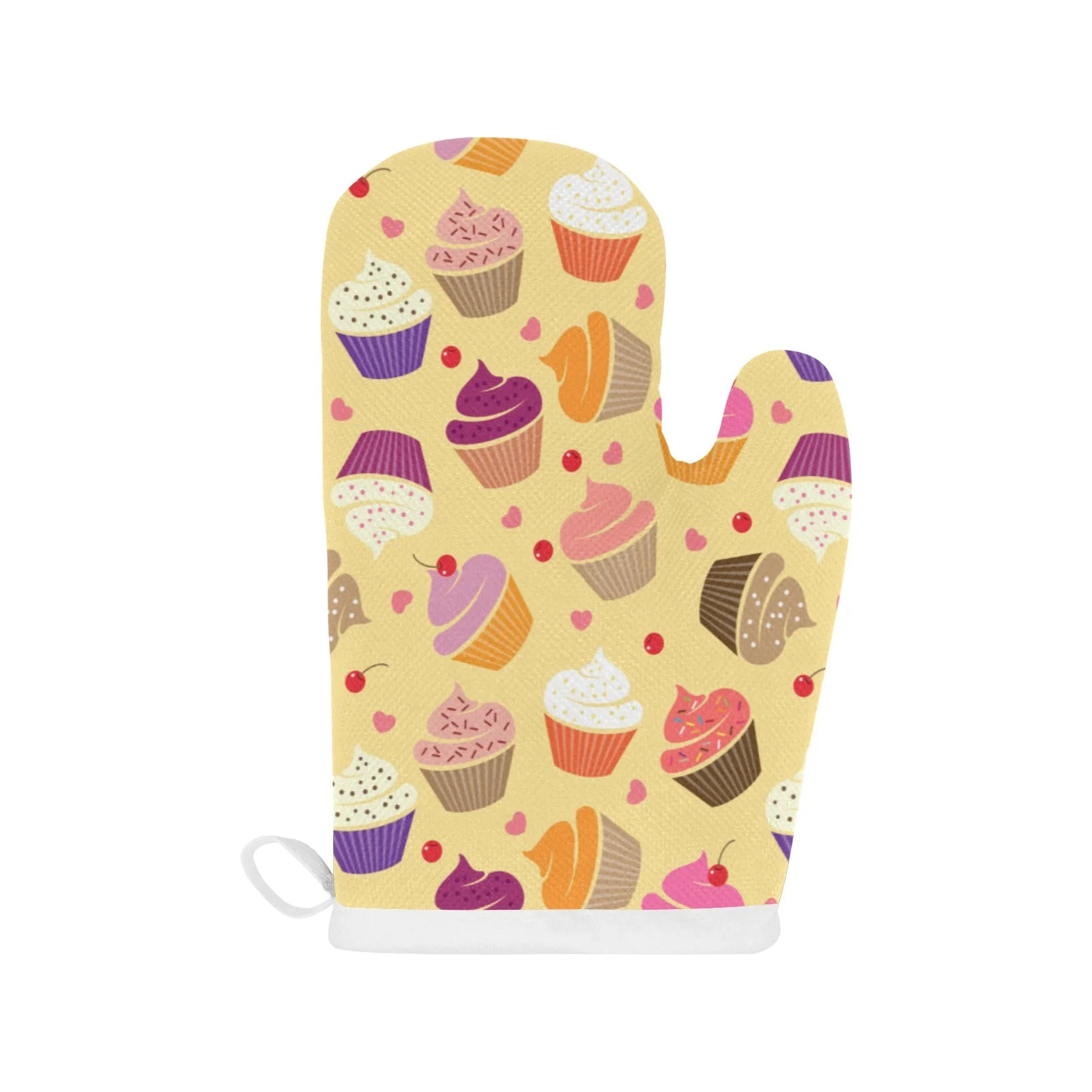 Cake cupcake Heart Cherry Pattern Heat Resistant Oven Mitts Pot Holders Set Cake cupcake Heart Cherry Pattern Heat Resistant Oven Mitts Pot Holders Set