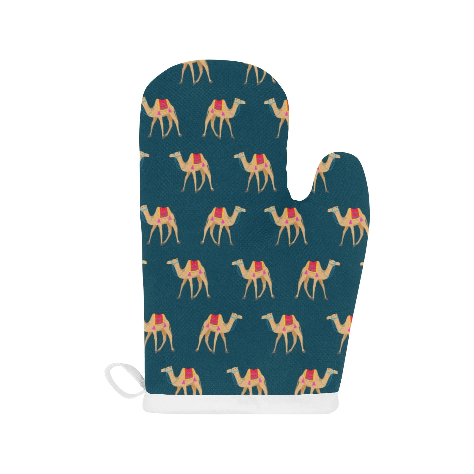 Camel Pattern Blue Background Heat Resistant Oven Mitts Pot Holders Set Camel Pattern Blue Background Heat Resistant Oven Mitts Pot Holders Set