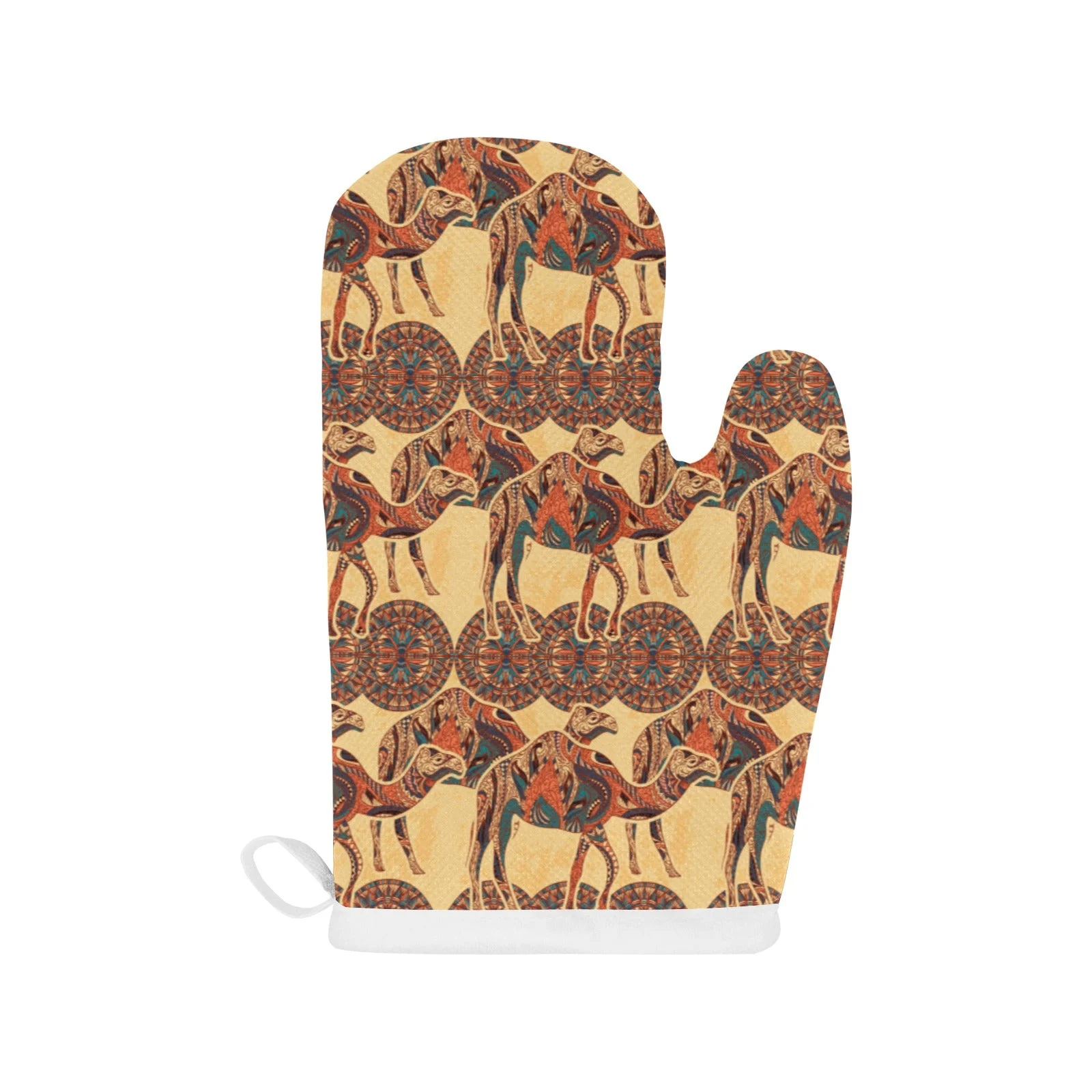 Camel Polynesian Tribal Design Pattern Heat Resistant Oven Mitts Pot Holders Set Camel Polynesian Tribal Design Pattern Heat Resistant Oven Mitts Pot Holders Set