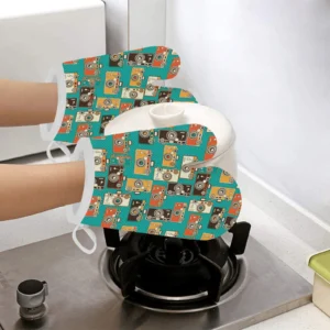 Camera Pattern Print Design 03 Heat Resistant Oven Mitts Pot Holders Set