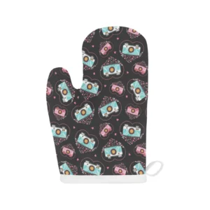 Camera Pattern Print Design 04 Heat Resistant Oven Mitts Pot Holders Set