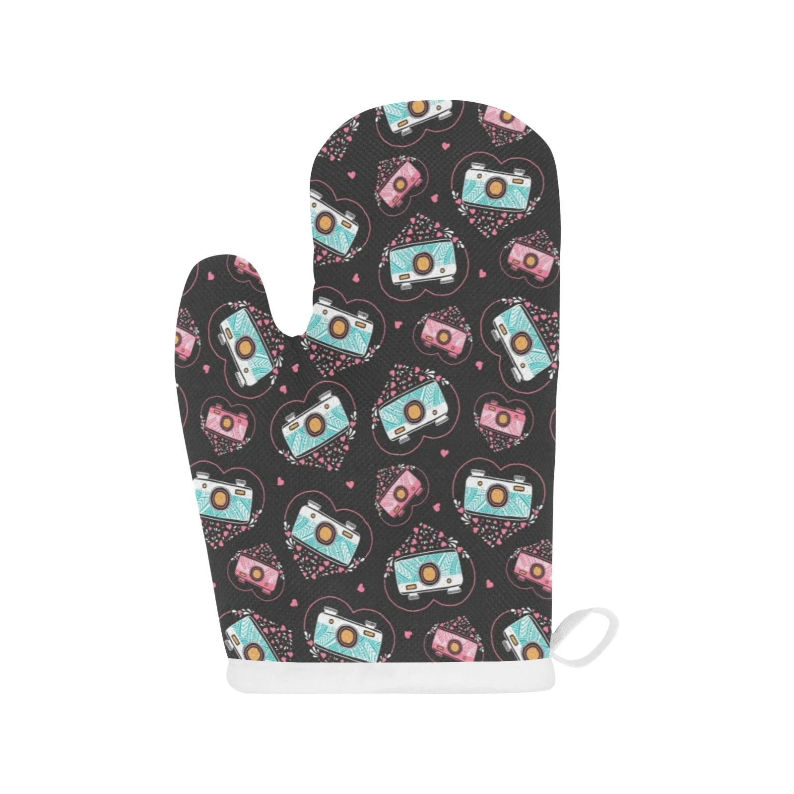 Camera Pattern Print Design 04 Heat Resistant Oven Mitts Pot Holders Set Camera Pattern Print Design 04 Heat Resistant Oven Mitts Pot Holders Set