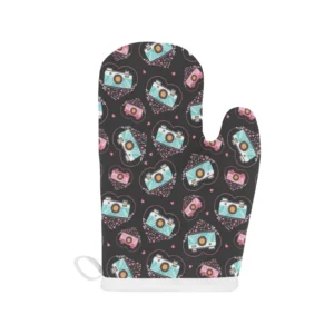 Camera Pattern Print Design 04 Heat Resistant Oven Mitts Pot Holders Set