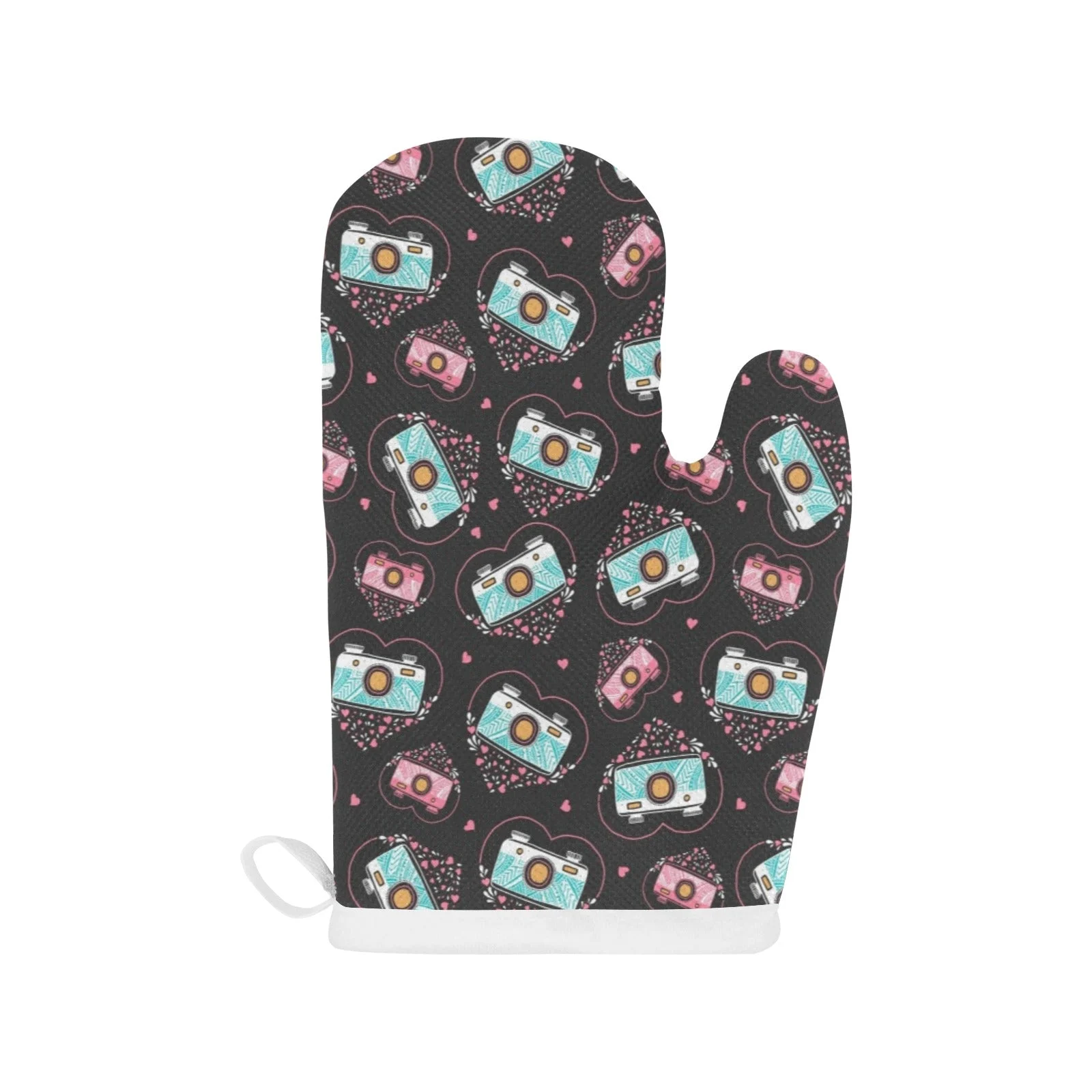 Camera Pattern Print Design 04 Heat Resistant Oven Mitts Pot Holders Set Camera Pattern Print Design 04 Heat Resistant Oven Mitts Pot Holders Set