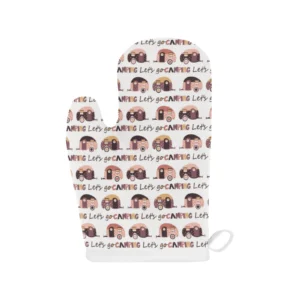 Camper Van Pattern Print Design 01 Heat Resistant Oven Mitts Pot Holders Set