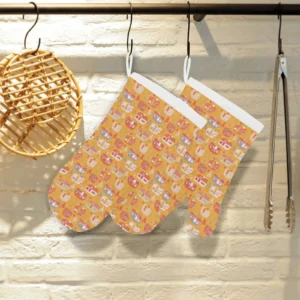 Camper Van Pattern Print Design 04 Heat Resistant Oven Mitts Pot Holders Set