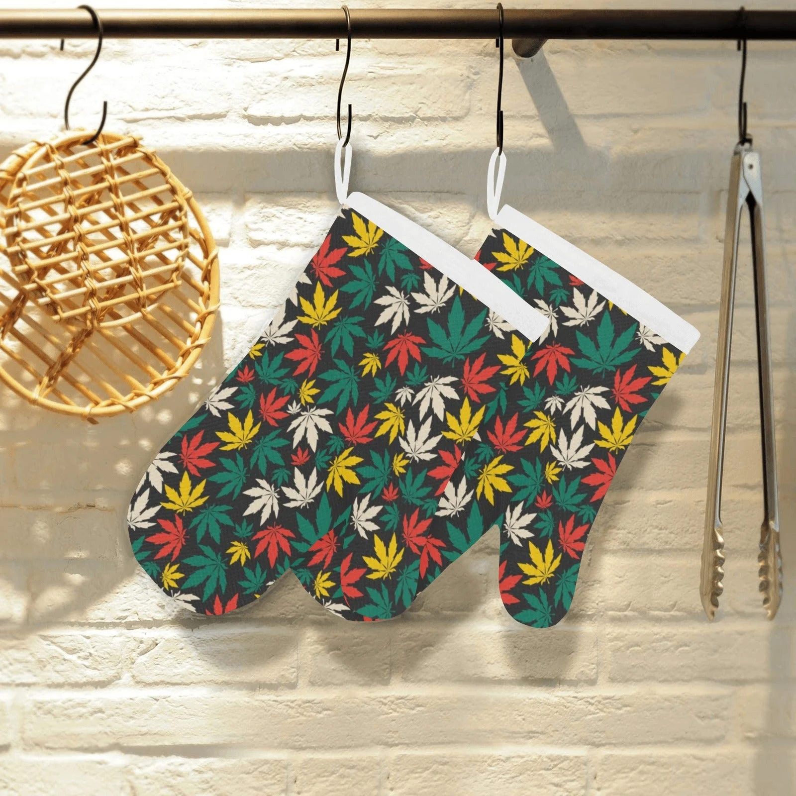 Canabis Marijuana Weed Pattern Print Design 02 Heat Resistant Oven Mitts Pot Holders Set Canabis Marijuana Weed Pattern Print Design 02 Heat Resistant Oven Mitts Pot Holders Set