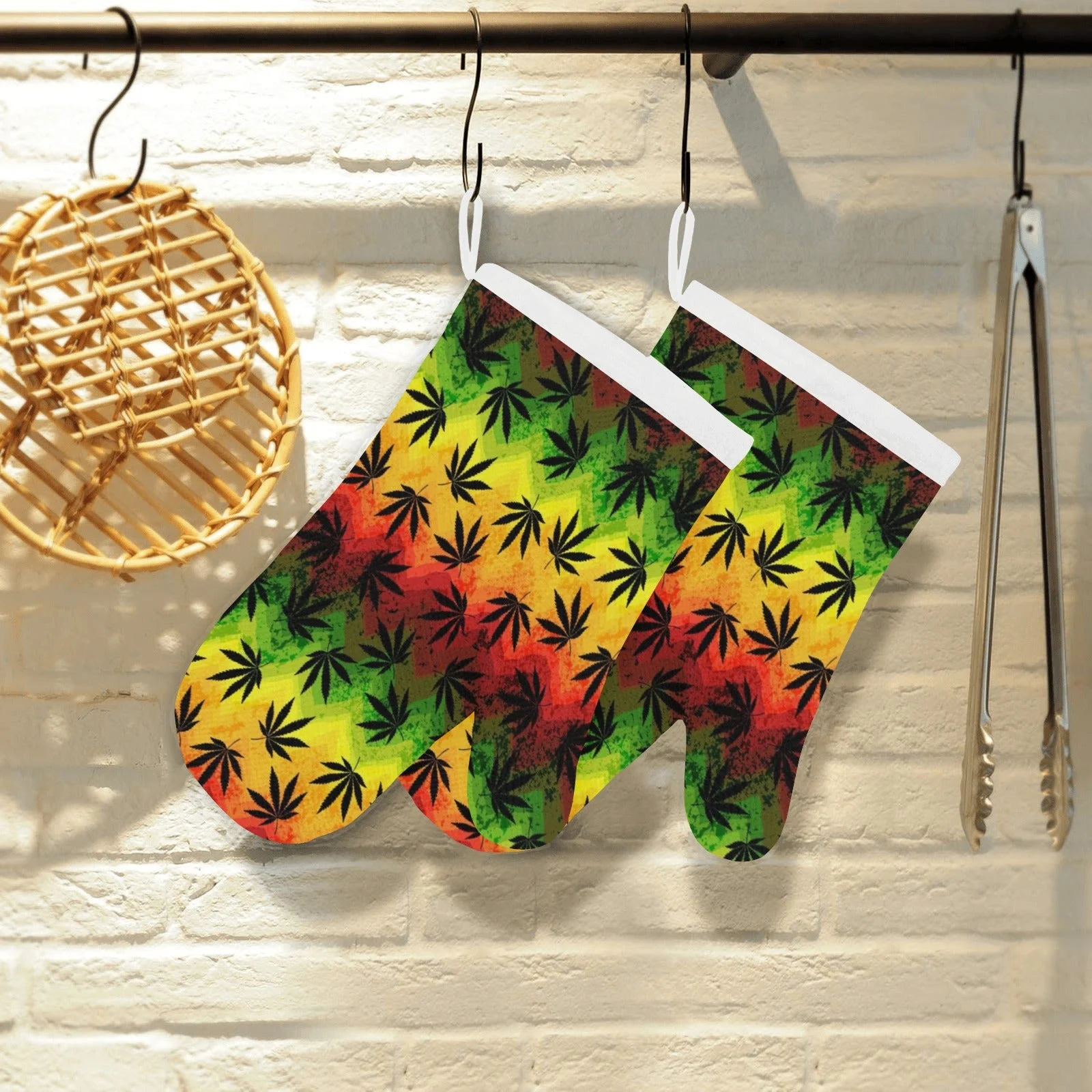 Canabis Marijuana Weed Pattern Print Design 03 Heat Resistant Oven Mitts Pot Holders Set Canabis Marijuana Weed Pattern Print Design 03 Heat Resistant Oven Mitts Pot Holders Set