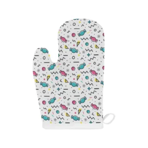 Candy Design Pattern Heat Resistant Oven Mitts Pot Holders Set