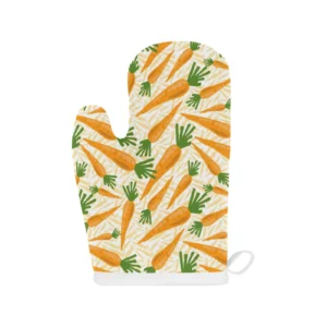 Carrot Pattern Print Design 01 Heat Resistant Oven Mitts Pot Holders Set