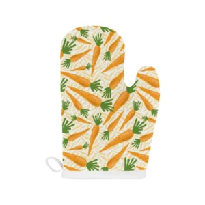 Carrot Pattern Print Design 01 Heat Resistant Oven Mitts Pot Holders Set