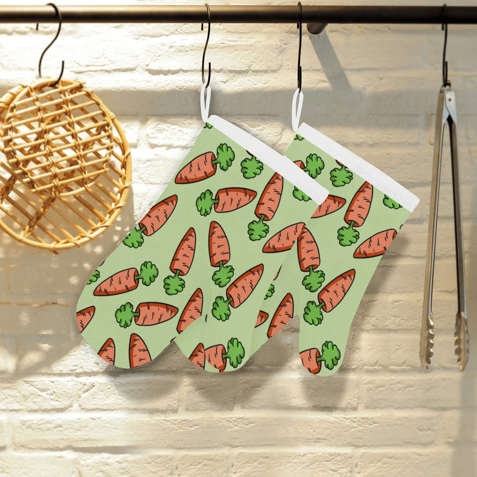 Carrot Pattern Print Design 05 Heat Resistant Oven Mitts Pot Holders Set Carrot Pattern Print Design 05 Heat Resistant Oven Mitts Pot Holders Set