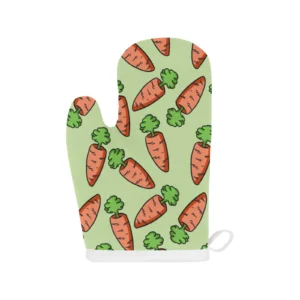 Carrot Pattern Print Design 05 Heat Resistant Oven Mitts Pot Holders Set