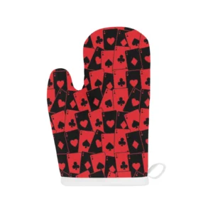 Casino Cards Suits Pattern Print Design 02 Heat Resistant Oven Mitts Pot Holders Set