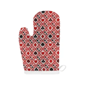 Casino Cards Suits Pattern Print Design 03 Heat Resistant Oven Mitts Pot Holders Set