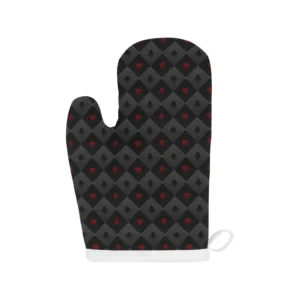 Casino Cards Suits Pattern Print Design 05 Heat Resistant Oven Mitts Pot Holders Set