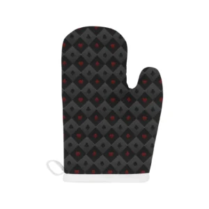 Casino Cards Suits Pattern Print Design 05 Heat Resistant Oven Mitts Pot Holders Set
