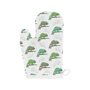 Chameleon Lizard Pattern Heat Resistant Oven Mitts Pot Holders Set
