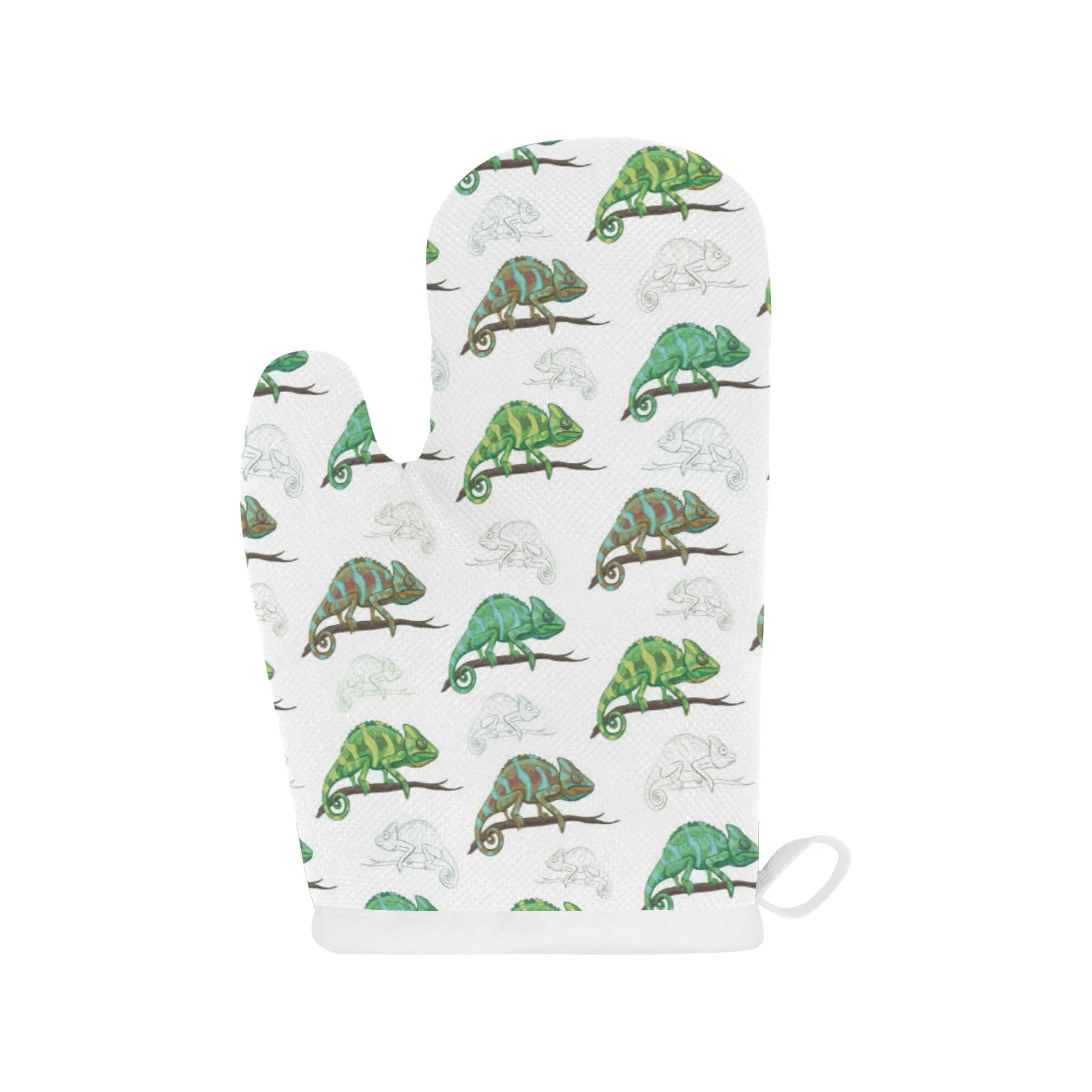 Chameleon Lizard Pattern Heat Resistant Oven Mitts Pot Holders Set Chameleon Lizard Pattern Heat Resistant Oven Mitts Pot Holders Set