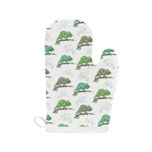 Chameleon Lizard Pattern Heat Resistant Oven Mitts Pot Holders Set