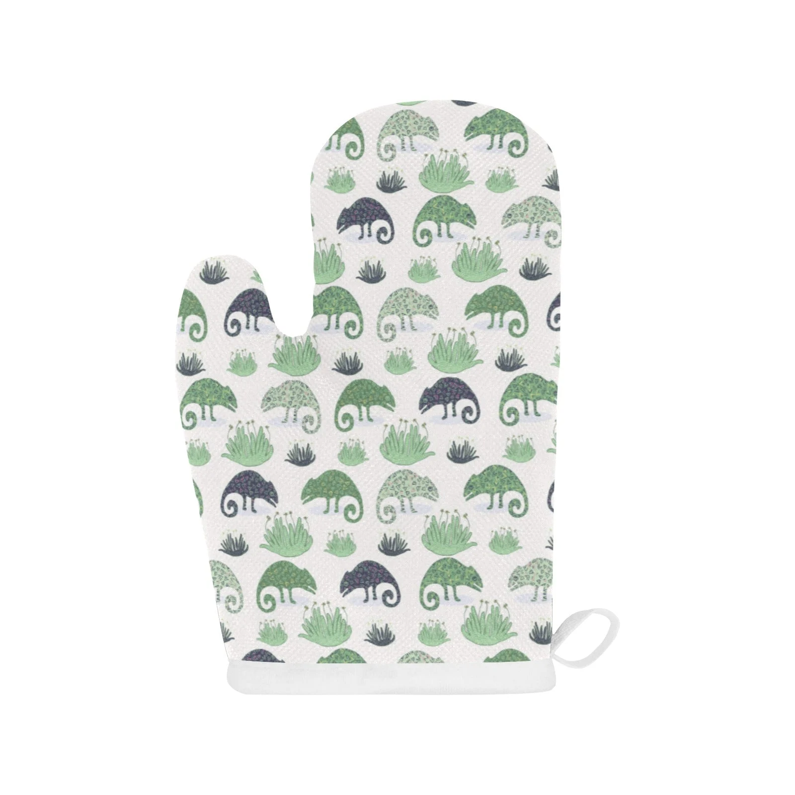 Chameleon Lizard Succulent Plant Pattern Heat Resistant Oven Mitts Pot Holders Set Chameleon Lizard Succulent Plant Pattern Heat Resistant Oven Mitts Pot Holders Set