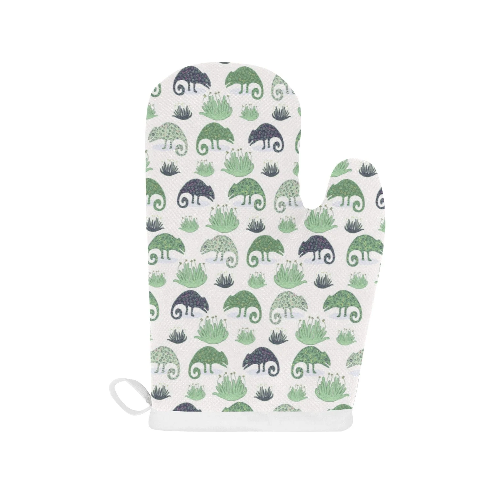 Chameleon Lizard Succulent Plant Pattern Heat Resistant Oven Mitts Pot Holders Set Chameleon Lizard Succulent Plant Pattern Heat Resistant Oven Mitts Pot Holders Set