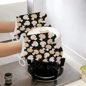 Champignon mushroom pattern Heat Resistant Oven Mitts Pot Holders Set